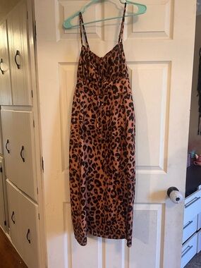SHEIN Curve Leopard Print Dress - Brown & Black